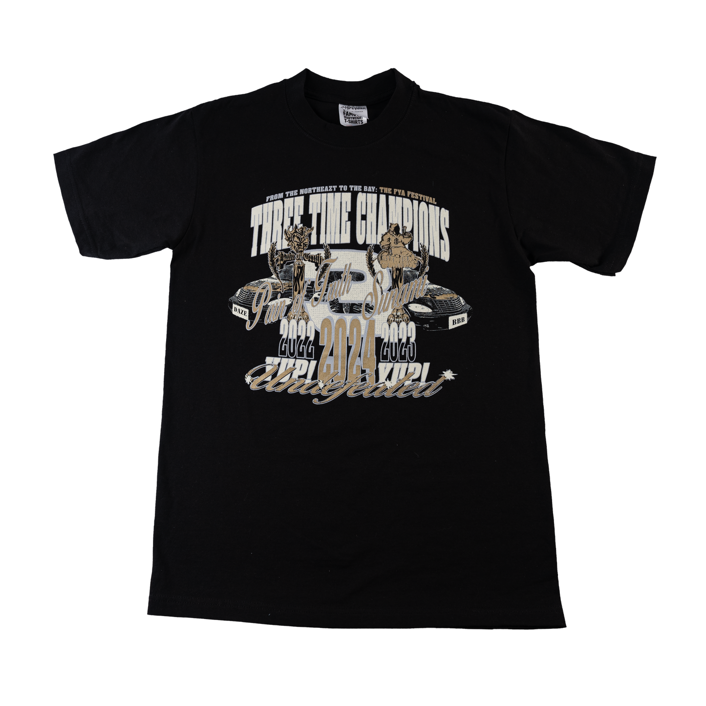 Three Time Champions Black T-Shirt